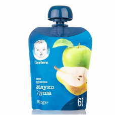 Fruit puree children's NESTLE GERBER (Gerber's Nestlé) Apple and pear since 6 months soft packing of 90 g