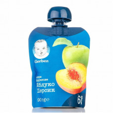 Fruit puree children's NESTLE GERBER (Gerber's Nestlé) Apple and a peach since 6 months soft packing of 90 g