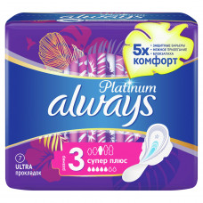 Sanitary pads female ALWAYS (Olvace) Ultra Platinum Collection Super Plus Single (ultra platinum kollekshin super plus single) 7 pieces