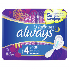 Sanitary pads female ALWAYS (Olvace) Ultra Platinum Collection Nigh Single (ultra platinum kollekshin Knight single) 6 pieces