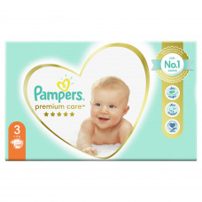 Diapers for children of PAMPERS Premium Care (Pampers the Premium) Midi (midi) of 3 from 5 to 9 kg (from 6 to 10 kg) mega packing of 120 pieces