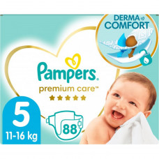 Подгузники для детей PAMPERS Premium Care (Памперс Премиум) Junior (Юниор) 5 от 11 до 16 кг мега серия упаковка 88 шт