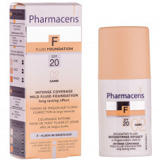 Fluid for the person PHARMACERIS F resistant tone, delicate with intensively masking SPF 20 properties, sand of 30 ml