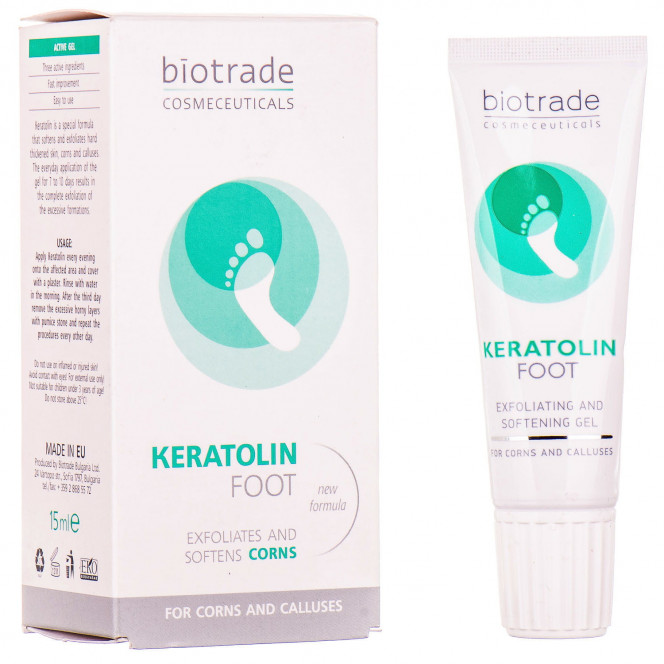 Гель BIOTRADE Keratolin foot corn (Биотрейд Кератолин фут корн) для удаления мозолей и бородавок 15 мл