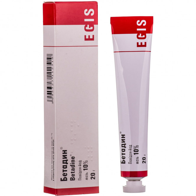 Betadin ointment of 10% of a tube of 20 g