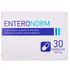 Enteronorm multicomponent sinbiotik for restoration of microflora in capsule dysbacteriosis on 500 mg 3 blisters on 10 pieces