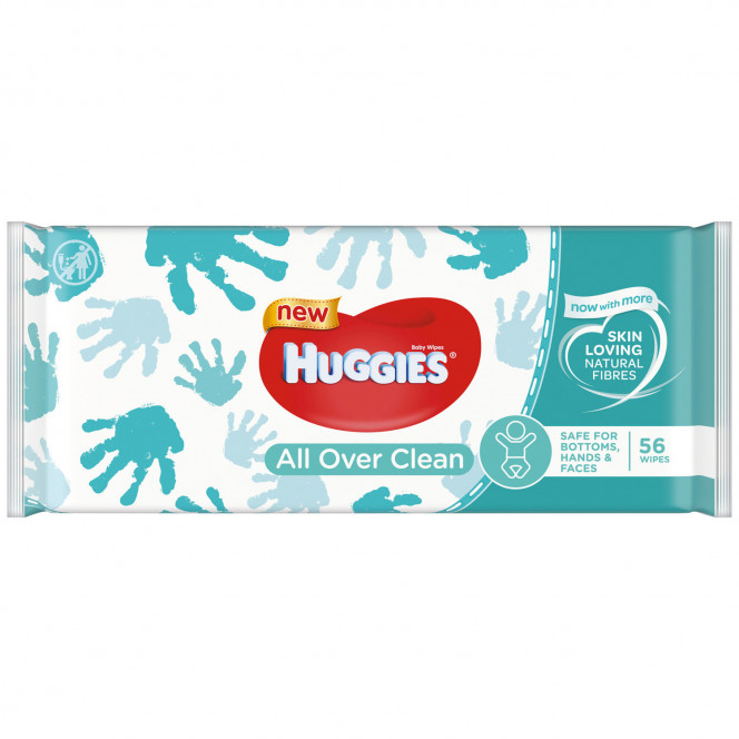 Салфетки влажные детские HUGGIES (Хаггис) All Over Clean 56 шт