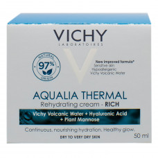 Cream for the person VICHY (Vichy) Aqualiya Termal saturated for deep moisturizing for the dry and very dry dehydrated skin of 50 ml