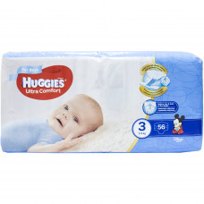 Подгузники для детей HUGGIES (Хаггис) Ultra Comfort (Ультра комфорт) 3 для мальчиков от 5 до 9 кг 56 шт