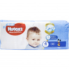 Подгузники для детей HUGGIES (Хаггис) Ultra Comfort (Ультра комфорт) 4 для мальчиков 50 шт