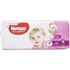 Подгузники для детей HUGGIES (Хаггис) Ultra Comfort (Ультра комфорт) 4 для девочек 50 шт