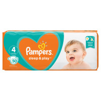 Diapers for children of PAMPERS Sleep & Play (Pampers the Slip and Plya) Maxi 4 from 9 to 14 of kg of 50 pieces