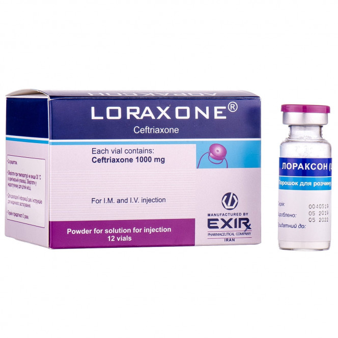 Lorakson time. for solution for infection. 1000 mg fl. No. 12