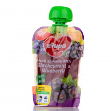 Children's fruit puree Nutrition Milupa (Milupa) Apple, banana, blackcurrant and bilberry since 6 months 80 g