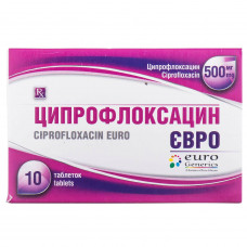 Ciprofloxacin of Euro tab. of p/o of 500 mg No. 10