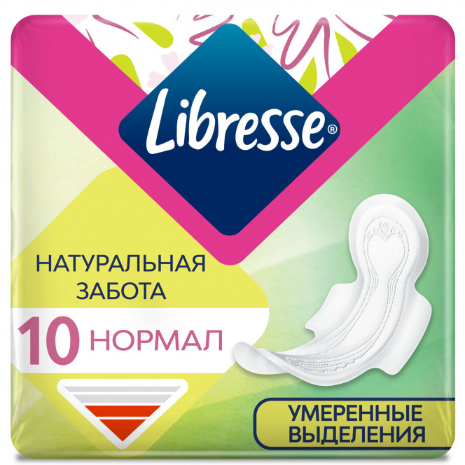 Прокладки гигиенические женские LIBRESSE (Либресс) Natural Care Ultra (Нейчерал кеа ультра) Нормал 10 шт