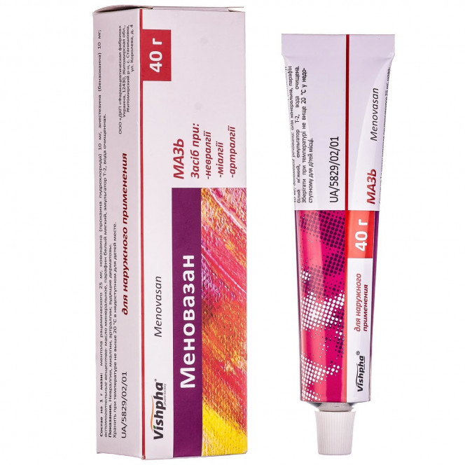 Menovazan ointment of a tube of 40 g