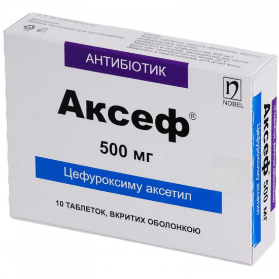 Aksef of the tab. of p/o of 500 mg No. 10