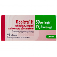 Lorista of N of the tab. of p/o 50mg/12.5mg No. 90