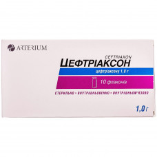 Tseftriakson time. for solution for infection. fl. 1 g No. 10