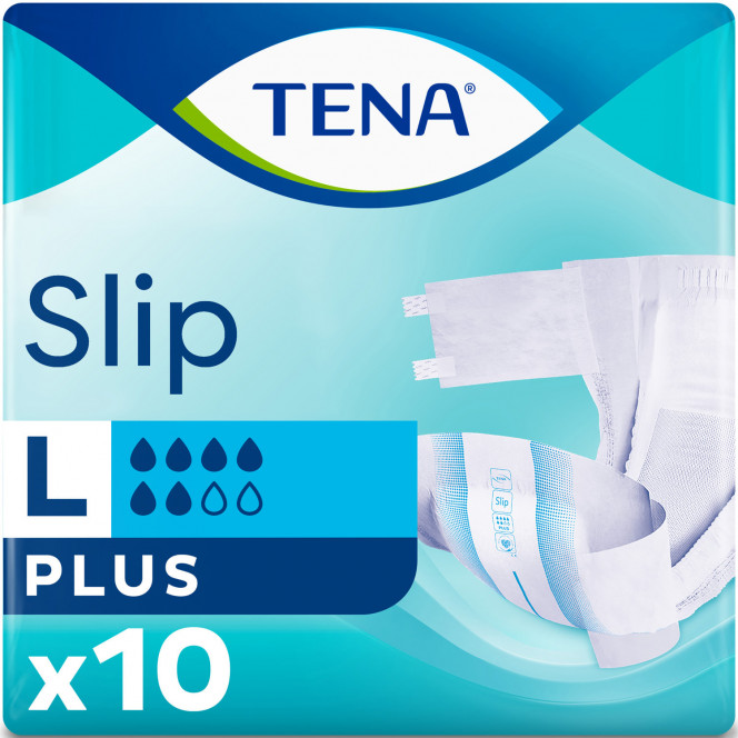 Подгузники для взрослых TENA (Тена) Slip Plus Large (Слип Плюс Ладж) размер 3 10 шт NEW