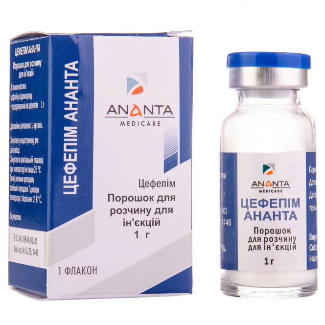 Tsefepim Ananta time. for solution for infection. 1 g fl. No. 1