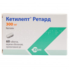 Ketilept Retard of the tab. of p/o pro-longum. actions. 300 mg No. 60