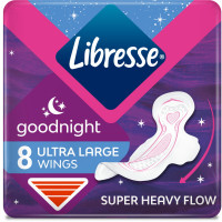 Прокладки гигиенические женские LIBRESSE (Либресс) Ultra Large Goodnight (Ультра лардж гуднайт) 8 шт