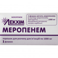 Меропенем пор. д/р-ра д/ин. фл. 1000мг №1