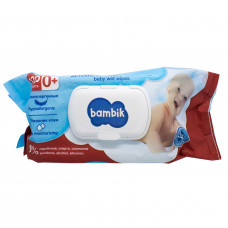 Wet towel wipes BAMBIK children's with an oat milk with the valve of 120 pieces