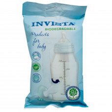 Wet towel wipes INVISTA for children from the first days of life biodegradable blue packing of 15 pieces