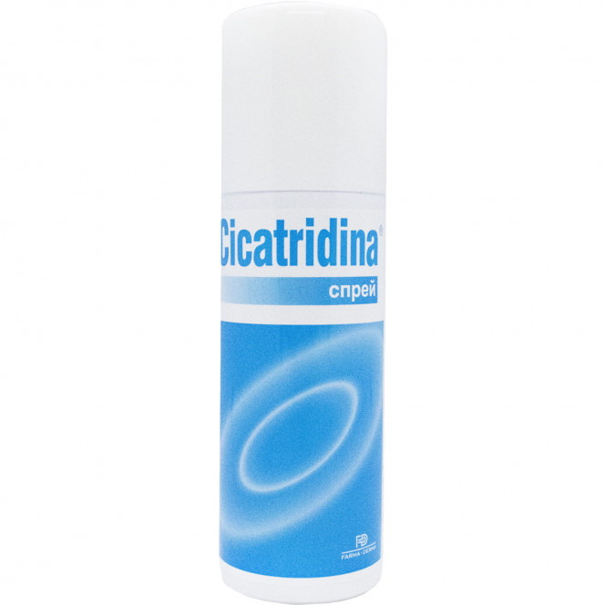 Spray for external use of Cicatridina (Tsikatridin) for healing of wounds, burns a bottle of 125 ml