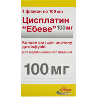 Цисплатин Эбеве конц. д/р-ра д/инф. 1мг/мл фл. 100мл (100мг) №1