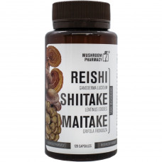 Grib of the Reishi, Shiytake, Maytake of the capsule in diseases of cardiovascular, digestive system, insomnia a bottle of 120 pieces