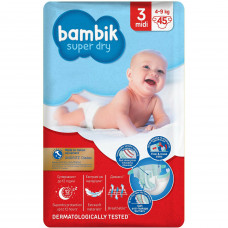 Diapers for children disposable BAMBIK Jumbo 3 Midi from 4 to 9 kg 45 pieces