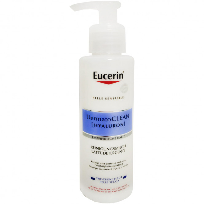 The face milk of EUCERIN (Yutserin) of DermatoClean (Hyaluron) (DermatoKlin Gialuron) cleaning 200 ml for dry sensitive skin