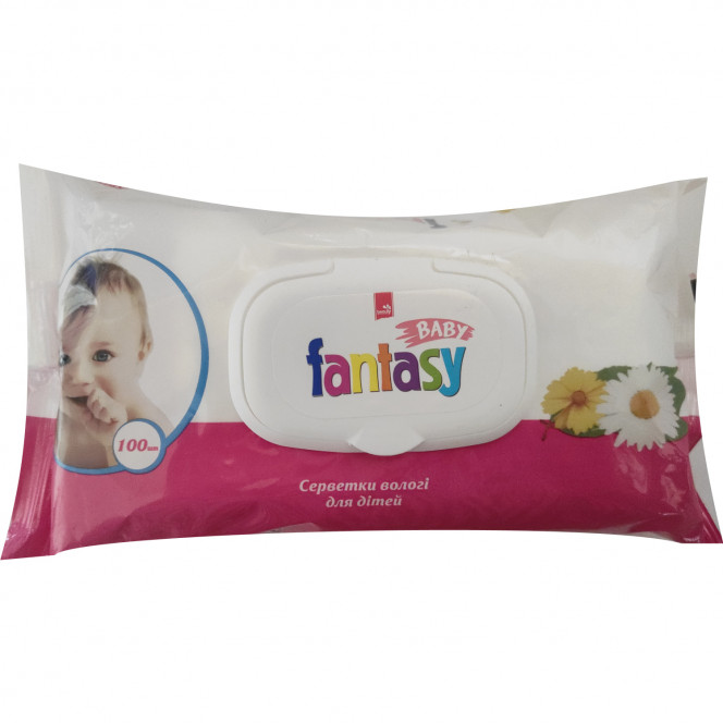 Wet towel wipes FANTASY BABY (Fentezi of baby) for children with extract of a camomile, a calendula and D-panthenol of 100 pieces