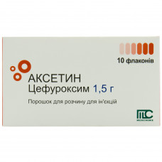 Aksetin time. for solution for infection. 1.5 g fl. No. 10