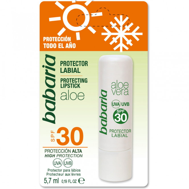 Balm for lips of BABARIA protective with SPF Aloe Vera of 30 5,7 ml