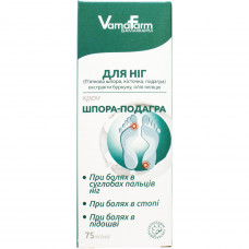 Cream-balm for legs of VAMAFARM Spur gout in joint pains of toes, pains in foot and a sole of 75 ml