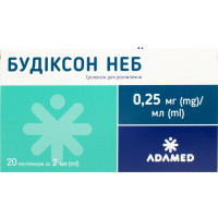 Будиксон Неб сусп. д/распыл. 0,25мг/мл конт. 2мл упак. (40доз) №20