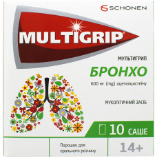 Мультигрип Бронхо пор. д/оральн. р-ра 600мг саше 3г №10