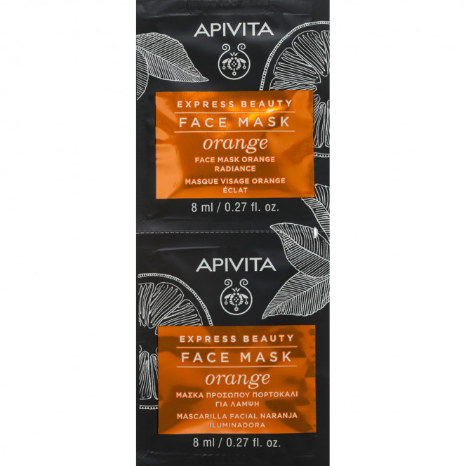 EXPRESS BEAUTY APIVITA face pack (Apivita) (Buta express) for shine of skin with orange on 8 ml 2 pieces