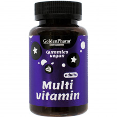 Fruit jelly vegansky chewing GOLDEN PHARM (Golden-pharm) of Multivitamina for adults a bottle of 60 pieces