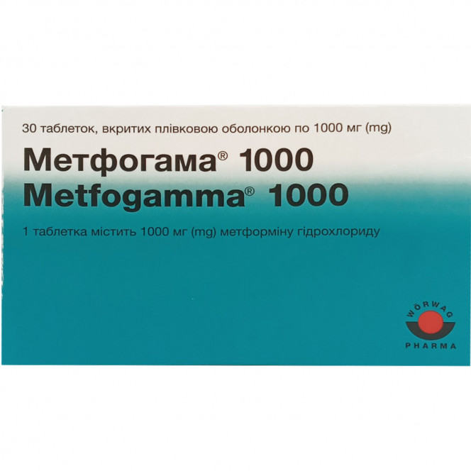 Metfogamma of the tab. of p/o of 1000 mg No. 30