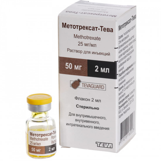 Metotreksat-TEVA solution for infection. 25mg/ml fl. 2 ml No. 1