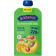 Children's fruit puree the TOT Yabloko, a peach, banana, mango since 6 months soft packing a doy-pack ice of 220 g