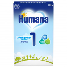 Mix dry milk HUMANA 1 with prebiotics of a galaktooligosakharidama, LC PUFA and nucleotides for children since the birth to 6 months 300 g of NEW