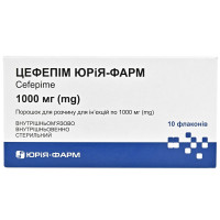 Tsefepim of Yury-pharmaceutical time. for solution for infection. 1000 mg fl. No. 10