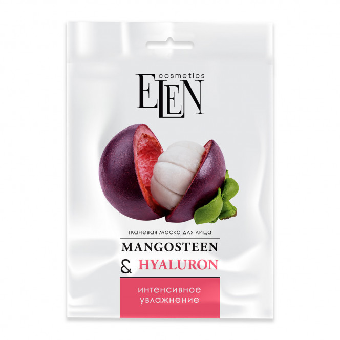 ELEN COSMETICS face pack (Elaine Cosmetix) fabric Intensive Mangosteen&Hyaluronic Acid of 25 ml